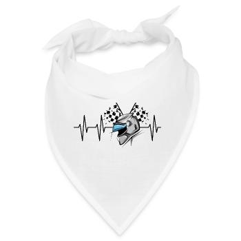 racing Helm puls Motorsport Herzschlag Symbol Helm - Bandana - Weiß - Vorne