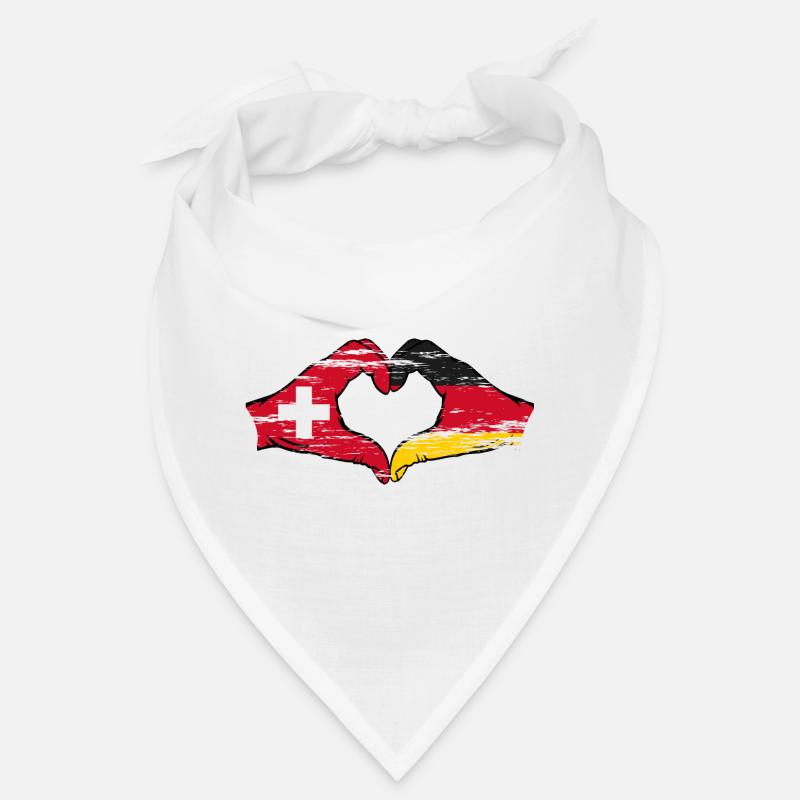 Suisse Allemagne Drapeau Mains Coeur Forme utilisé Bandana