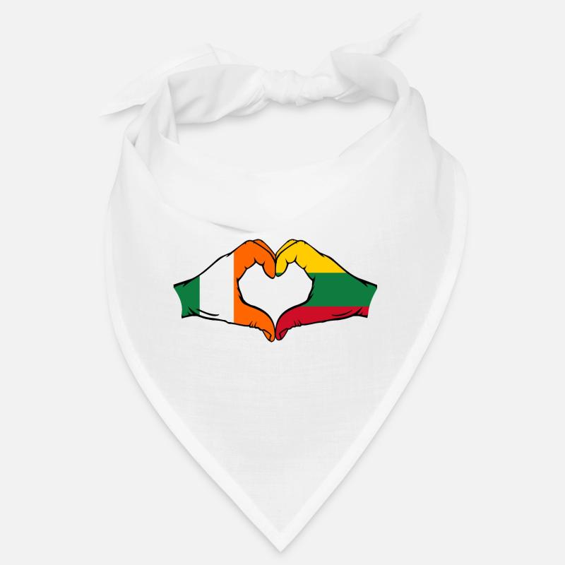 Ireland Lithuania Flag Hands Heart Shape Bandana