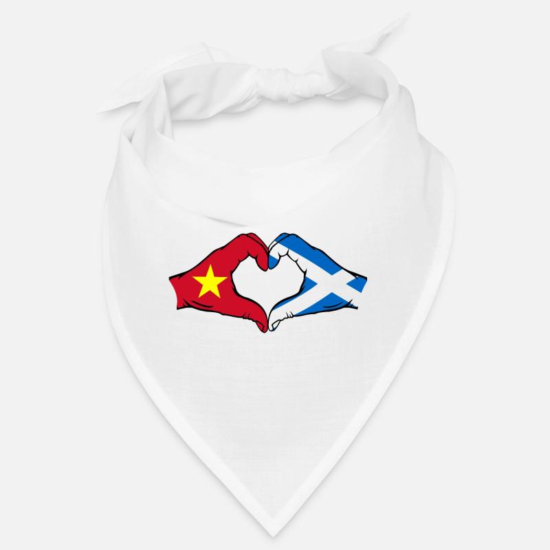 Vietnam Ecosse drapeau mains forme de coeur Bandana