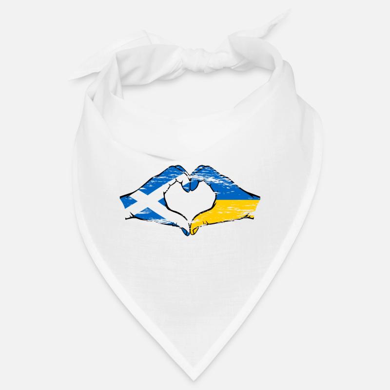 Ecosse Ukraine drapeau mains forme de coeur utilisé Bandana