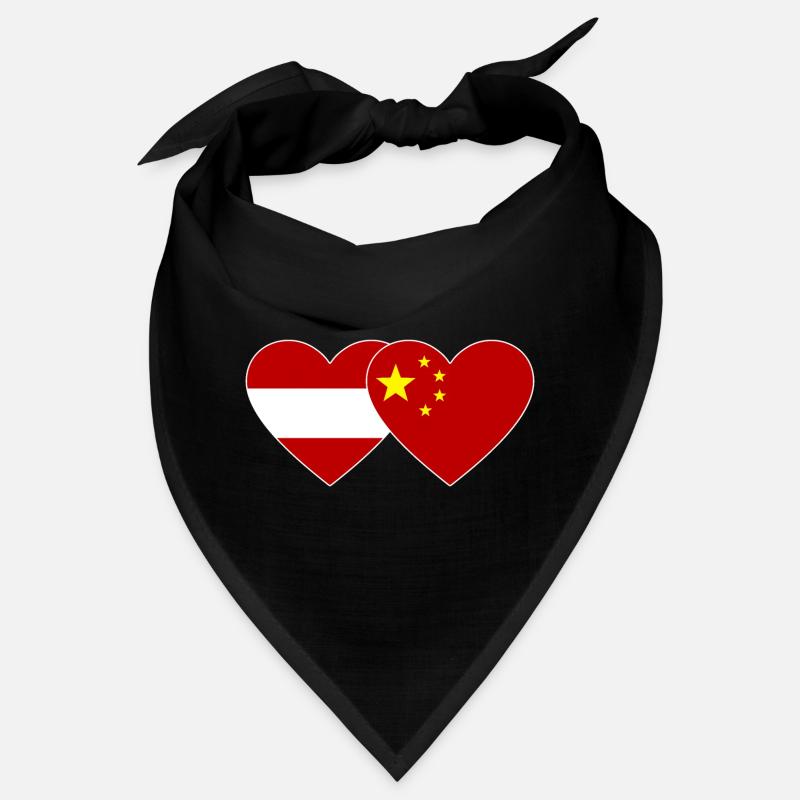 Austria China Flag Heart Bandana