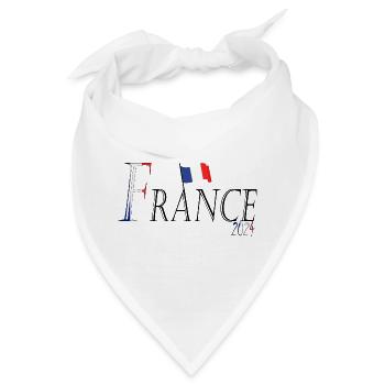 Flagge Frankreich: ein eleganter patriotischer Auftritt - Bandana - Weiß - Vorne