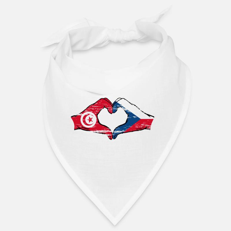 Tunisie Drapeau tchèque forme de coeur utilisé Bandana