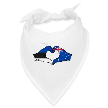 Estland Australien Flagge Herzform - Bandana - Weiß - Vorne