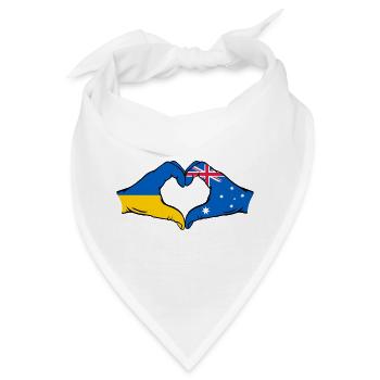 Ukraine Australien Flagge Herzform - Bandana - Weiß - Vorne