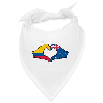 Kolumbien Australien Flagge Herzform - Bandana - Weiß - Vorne