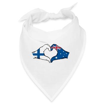 Finnland Australien Flagge Herzform - Bandana - Weiß - Vorne