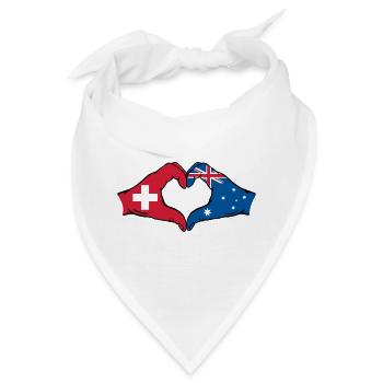 Schweiz Australien Flagge Herzform - Bandana - Weiß - Vorne