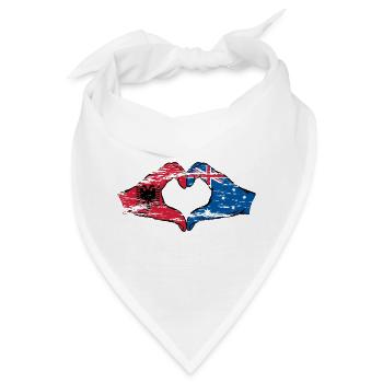 Albanien Australien Flagge Herzform - Bandana - Weiß - Vorne