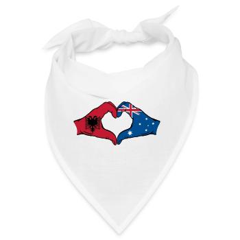 Albanien Australien Flagge Herzform - Bandana - Weiß - Vorne