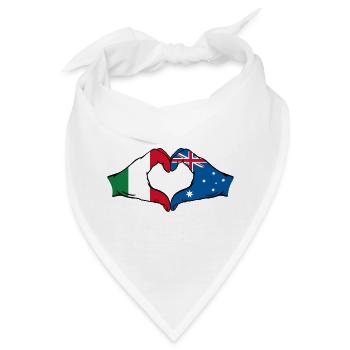 Italien Australien Flagge Herzform - Bandana - Weiß - Vorne