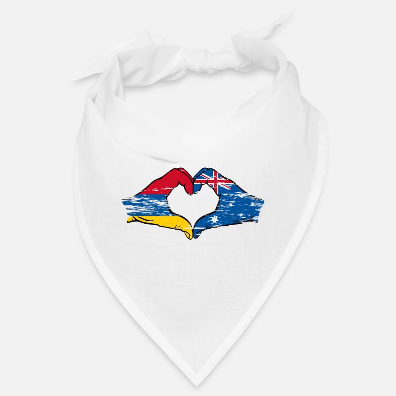 Arménie Australie Drapeau Mains Coeur Forme Utilisé Bandana