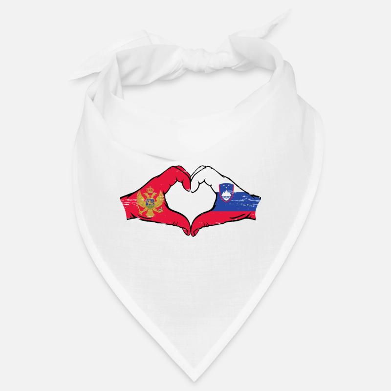 Monténégro Slovénie drapeau mains forme de coeur utilisé Bandana