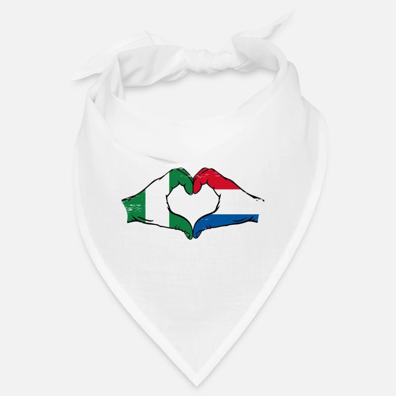 Nigeria Hollande drapeau mains forme de coeur utilisé Bandana