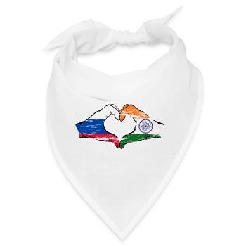 Russland Indien Hände Herzform used - Bandana - Weiß - Vorne