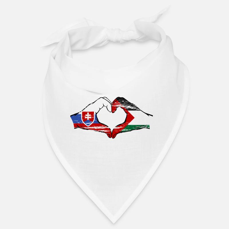 Slovaquie Palestine drapeau forme de coeur utilisé Bandana
