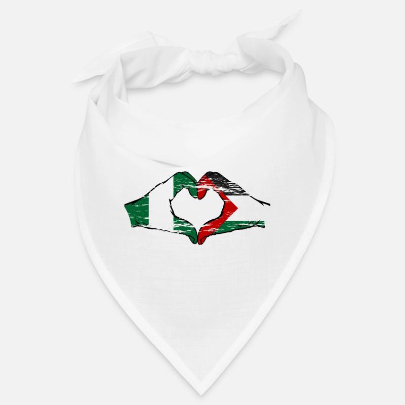 Nigeria Palestine drapeau forme de coeur utilisé Bandana