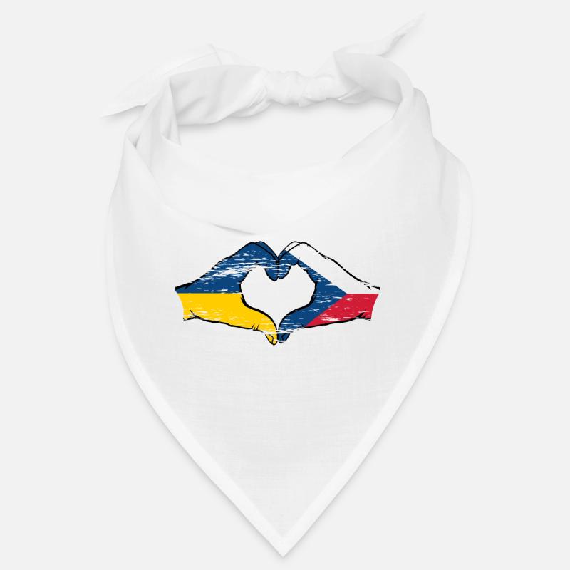 Ukraine République tchèque drapeau mains forme de coeur utilisé Bandana