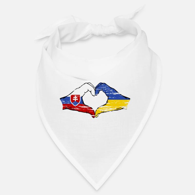 Slovaquie Ukraine drapeau mains forme de coeur utilisé Bandana