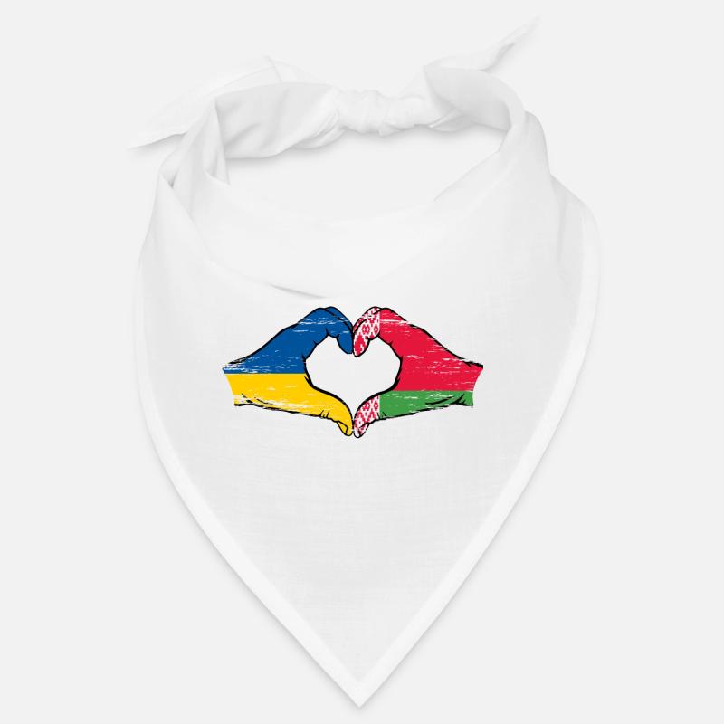 Ukraine Biélorussie drapeau mains coeur forme utilisé Bandana