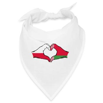 Polen Belarus Flagge Hände Herzform - Bandana - Weiß - Vorne