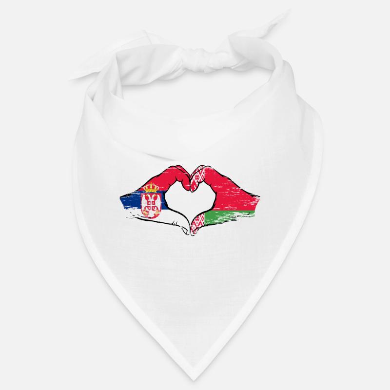 Serbie Biélorussie drapeau mains coeur utilisé Bandana