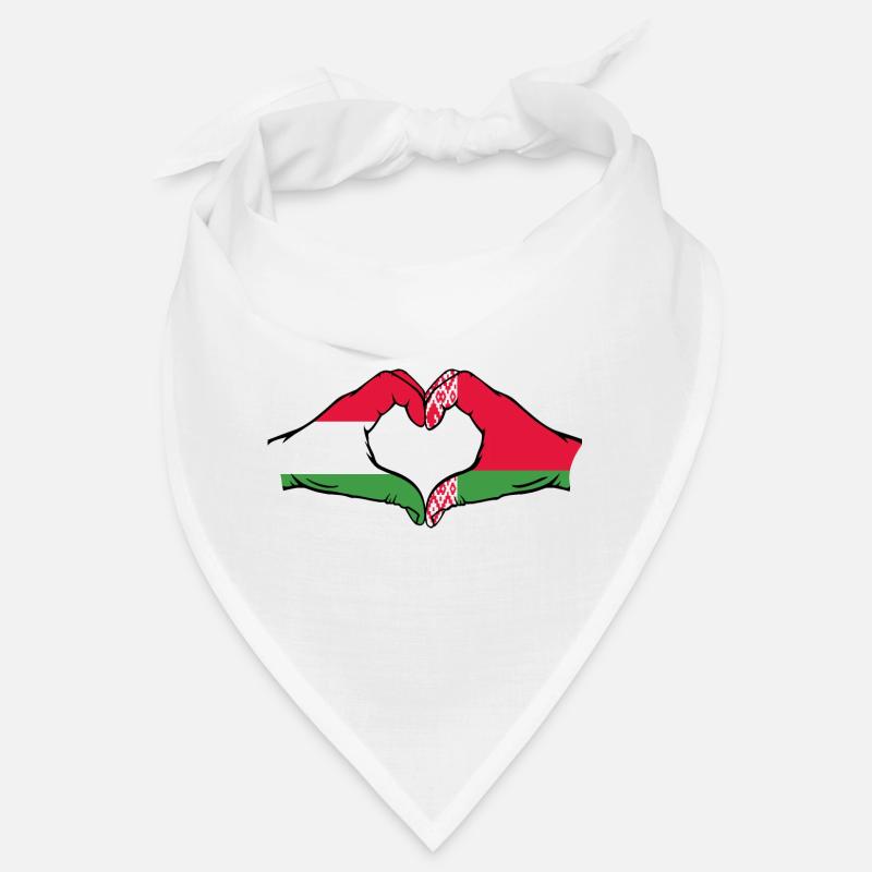 Hungary Belarus Flag Hands Heart Shape Bandana