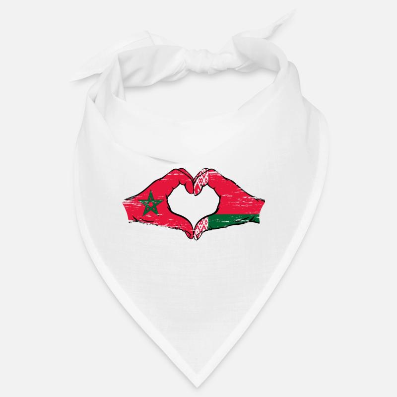 Maroc Biélorussie drapeau mains coeur utilisé Bandana