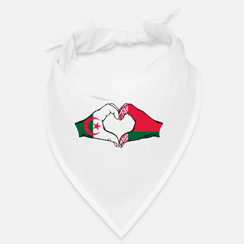 Algérie Biélorussie Drapeau Mains Coeur Forme Bandana