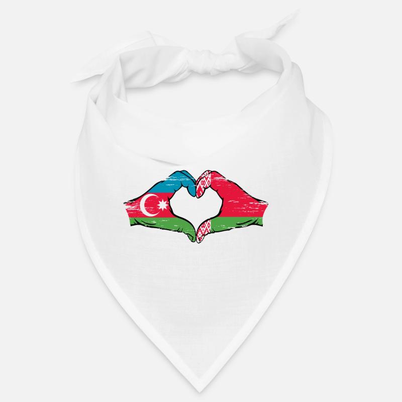 Azerbaïdjan Biélorussie drapeau mains forme de coeur utilisé Bandana