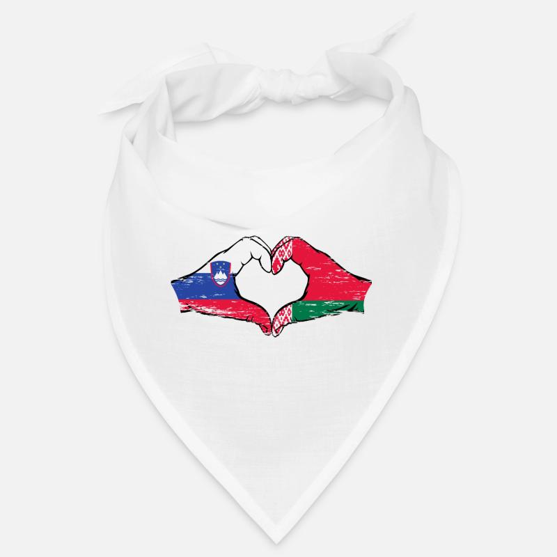 Slovénie Biélorussie drapeau mains forme de coeur utilisé Bandana