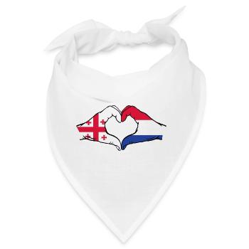 Georgien Holland Flagge Hände Herzform - Bandana - Weiß - Vorne