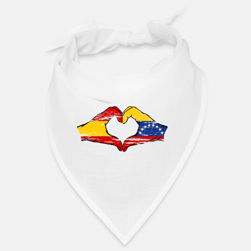 Espagne Venezuela drapeau mains forme de coeur utilisé Bandana