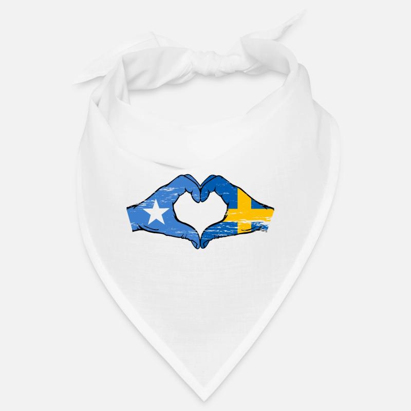 Somalie Suède drapeau mains forme de coeur utilisé Bandana