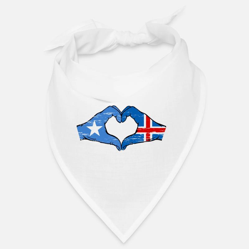 Drapeau de l’île de Somalie mains forme de coeur utilisé Bandana