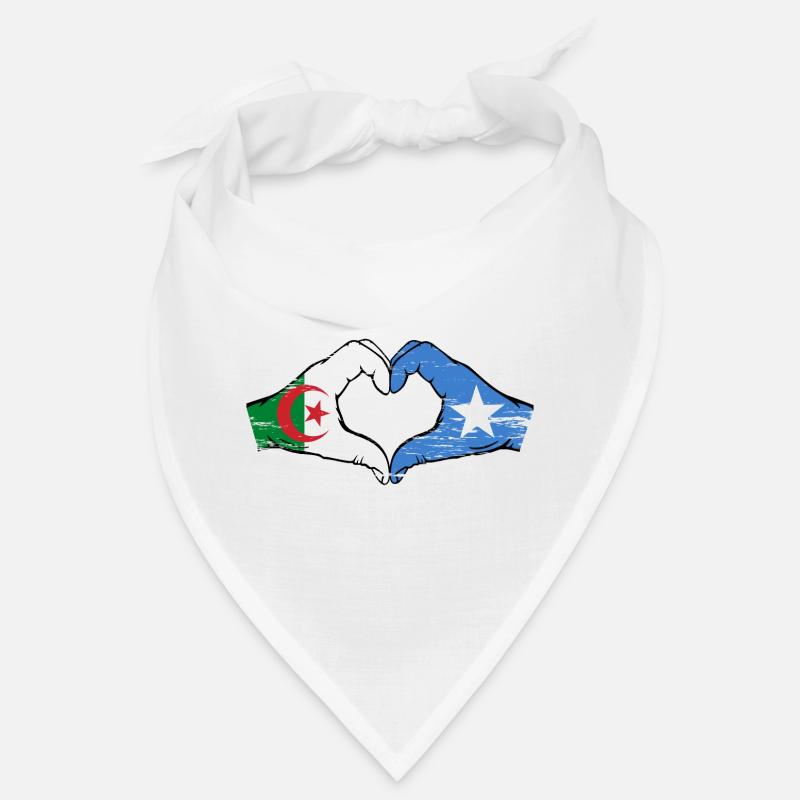 Algérie Somalie Drapeau Mains Coeur Forme Utilisé Bandana
