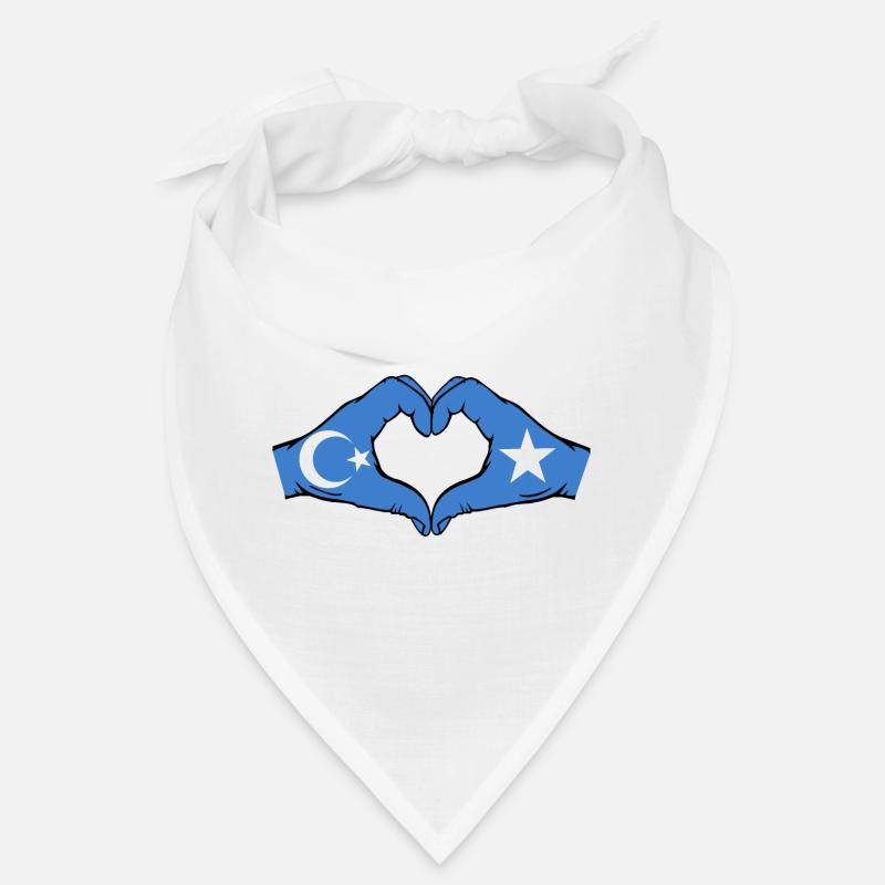 Ouïghours Somalie Drapeau Mains Coeur Forme Bandana