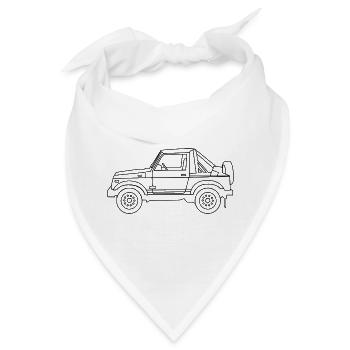 4X4 Auto Umriss - Bandana - Weiß - Vorne