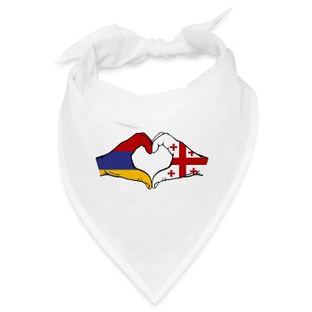 Armenien Georgien Flagge Hände Herzform - Bandana - Weiß - Vorne