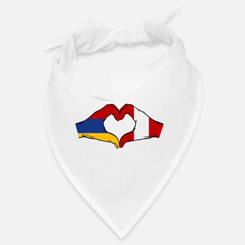 Armenia Peru Flag Hands Heart Shape Bandana