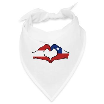 Österreich Chile Flagge Hände Herzform - Bandana - Weiß - Vorne