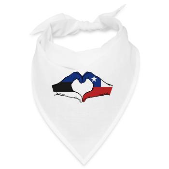 Estland Chile Flagge Hände Herzform - Bandana - Weiß - Vorne