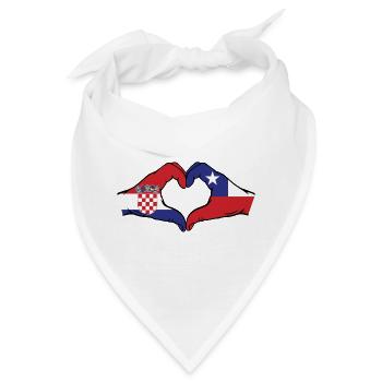 Kroatien Chile Flagge Hände Herzform - Bandana - Weiß - Vorne