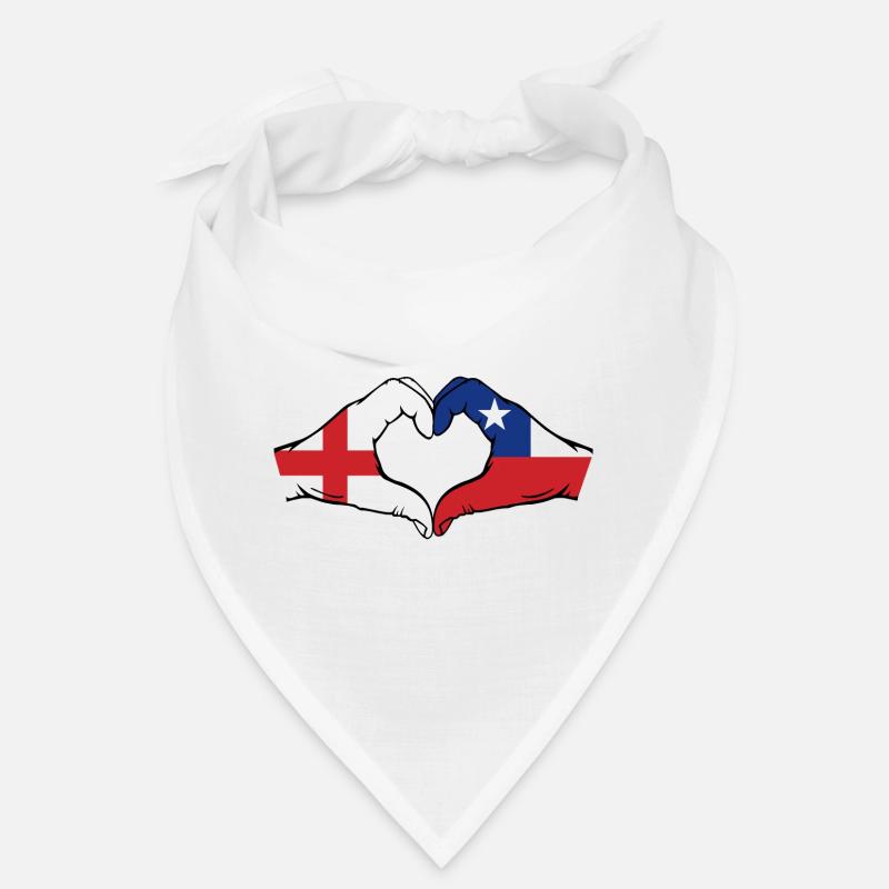England Chile Flag Hands Heart Shape Bandana