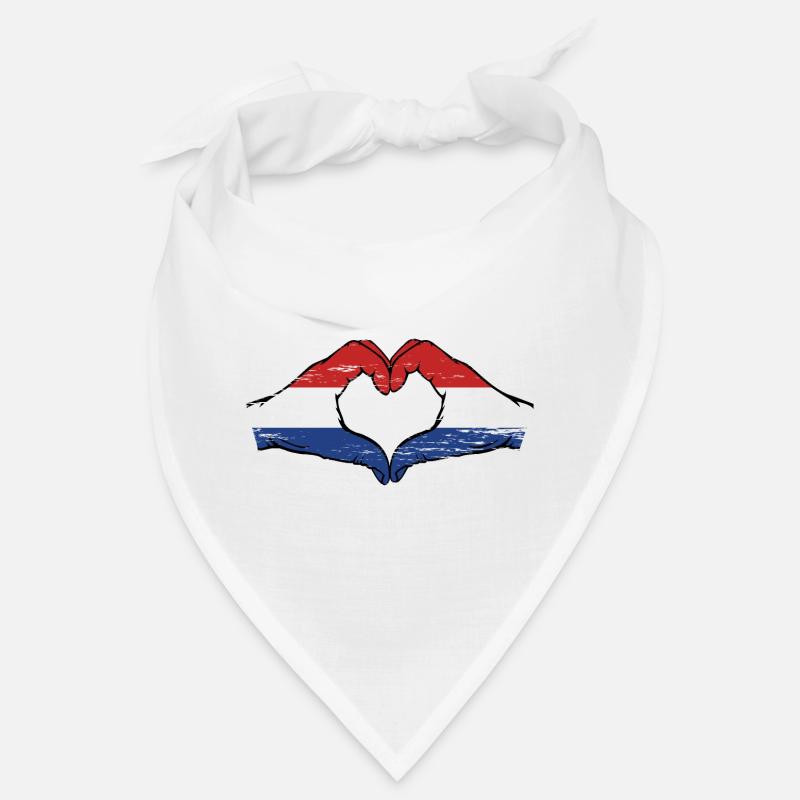 Drapeau de la Hollande mains en forme de coeur utilisé Bandana