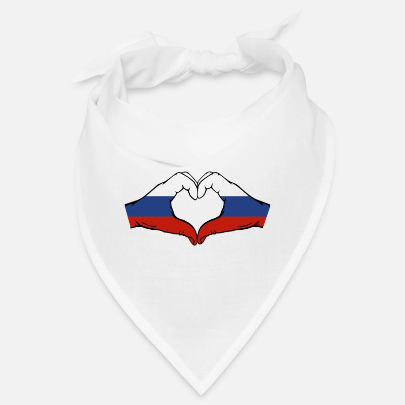 Drapeau de la Russie Mains Coeur Forme Bandana