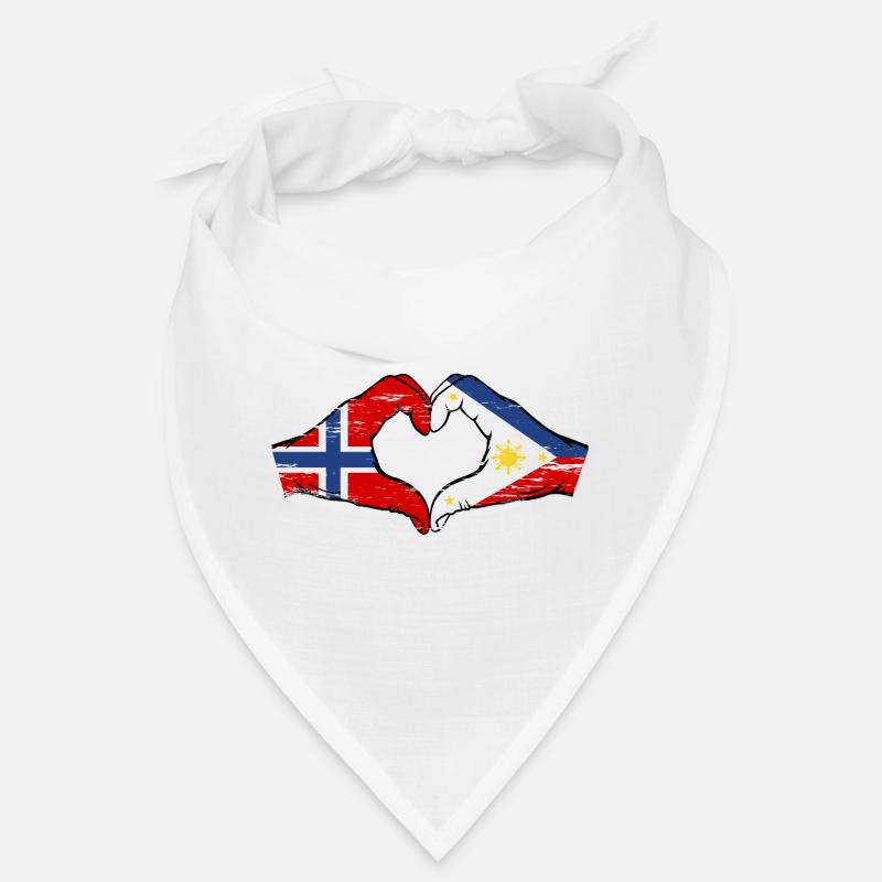 Norvège Philippines drapeau mains forme de coeur utilisé Bandana
