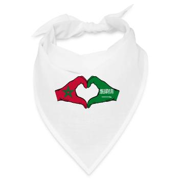 Marokko Saudi Arabien Flagge Hände Herzform - Bandana - Weiß - Vorne