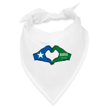 Somalia Saudi Arabien Flagge Hände Herzform - Bandana - Weiß - Vorne